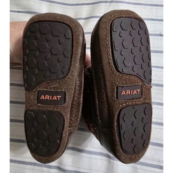 Ariat Lil Stompers Infant Brown Cowboy Boots Sole Measures 5" - Picture 2 of 5